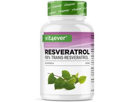 Vit4ever - Resveratrol met 500 mg per capsule - Premium: 98% trans-resveratrol van Japans duizendknoop-extract - 60 capsules - Verbeterde biologische beschikbaarheid door piperine - Hoge dosis - Veganistisch