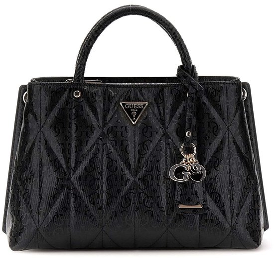 GUESS sac à main sac à épaule bandoulière Aldina Girlfriend Satchel Black noir