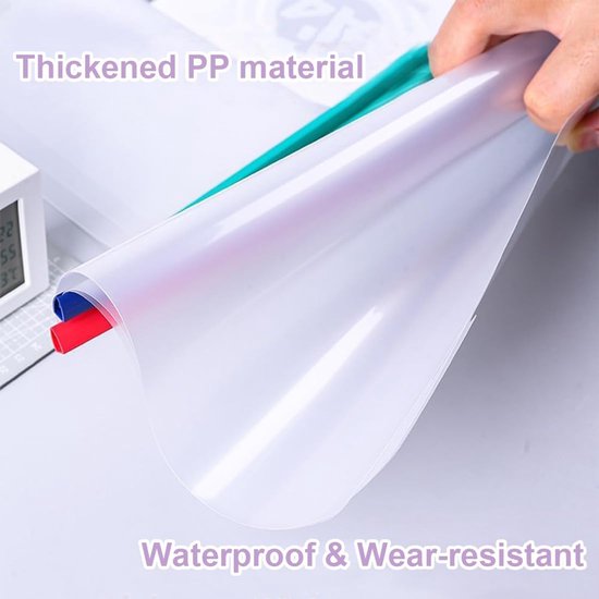 Lot De 10 Couvertures Rapports A4 Transparentes - Chemises Plastique à Barre Coulissante