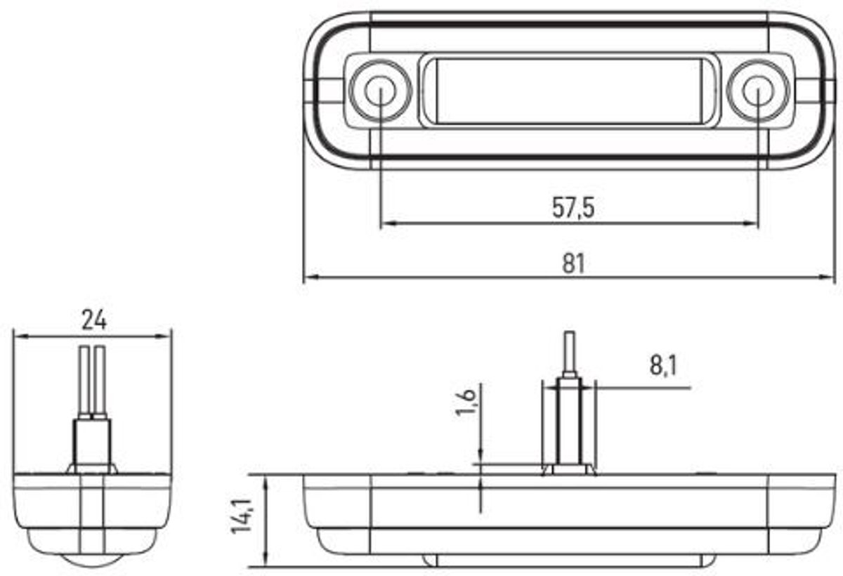 Markeringslicht - SIM - 3302 - 3.2 - 8.1cm - Smoke - Wit - 12V-24V
