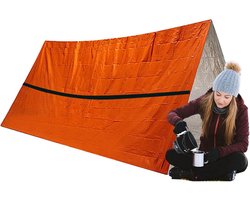 Noodtent - Survival Tent - Lichtgewicht - Emergency Tent - Premium Noodtent 2 Persoons - Survival Accessoirers - Noodpakket Tent - Oudoor - Thermo Tenten - Survival - Outdoor - Musthave - Tent - Reizen - Waterproof - Oranje