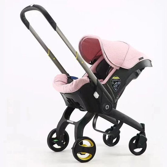 Baby Wandelwagen - Buggy - Inklapbare Buggy - Opvouwbare Buggy - BabyWalker- Lichtgewicht - met Veiligheidskarretje Reis Systeem - Inklapbare Buggy New Born - 4 in 1 - Roze