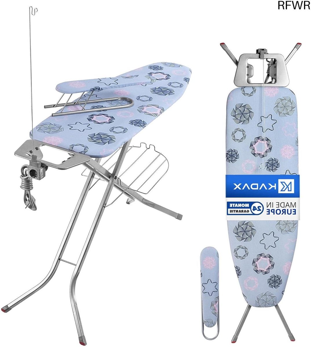 RFWR® Inklapbare Strijkplank met Verlengkabel en Uittrekbare Plank voor Kleding