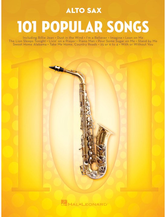 101 Popular Songs  Alto Saxophone For Alto Sax Instrumental Folio