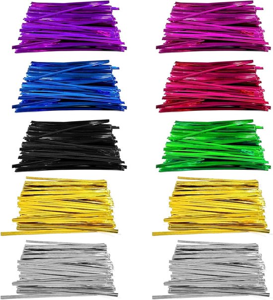 Foto: Allecto plus 1000 stuks kabelbinders 10 cm 8 kleuren snoepzakjes feestbenodigdheden