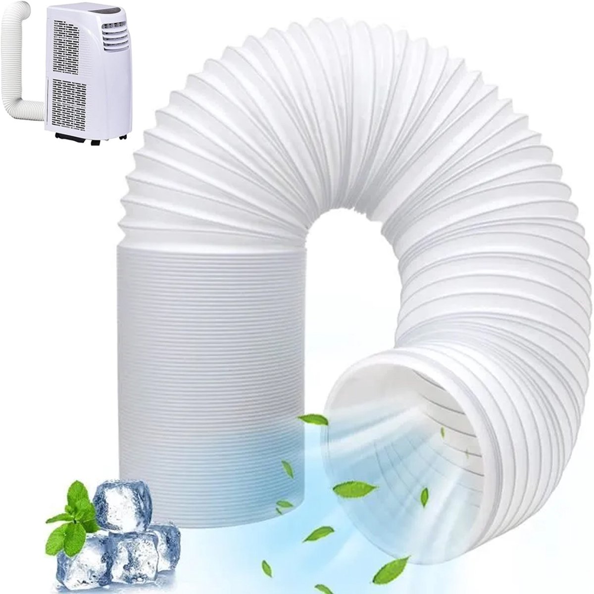 Airco slang 150 mm - Linkshandige - Luchtafvoerslang - Airco Slang - Afvoerslang Airco Slang - Afvoerslang Mobiele Airco - Buitenmaat Ø150mm - Lengte 2 Meter - Geschikt Voor: Air Ventilation - Voor Airconditioning, Wasdroger, Afzuigkap, Drogerslang