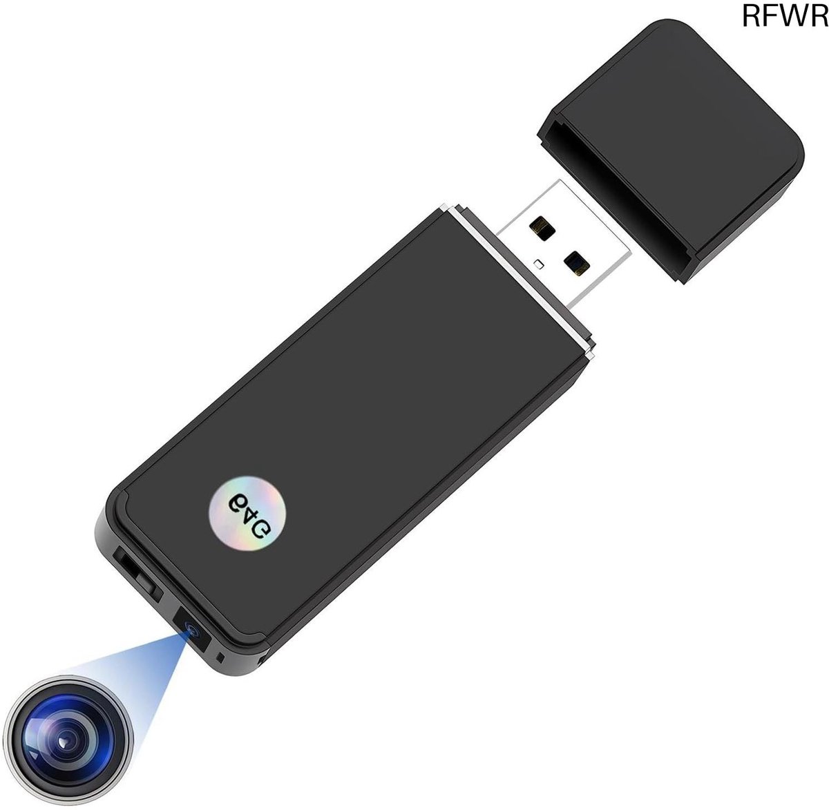 RFWR® Mini Spionagecamera met 1080p Video en Bewegingsdetectie, Verborgen U-Schijf met 64 GB