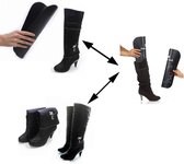 Zwarte Plastic Boot Bomen Shaper Inserts voor Vrouwen - Automatische Stand Ondersteuning - Schoen Bomen voor Lange en Korte Laarzen - Kniehoge en Dijhoge Schoenen - Set van 2 paar