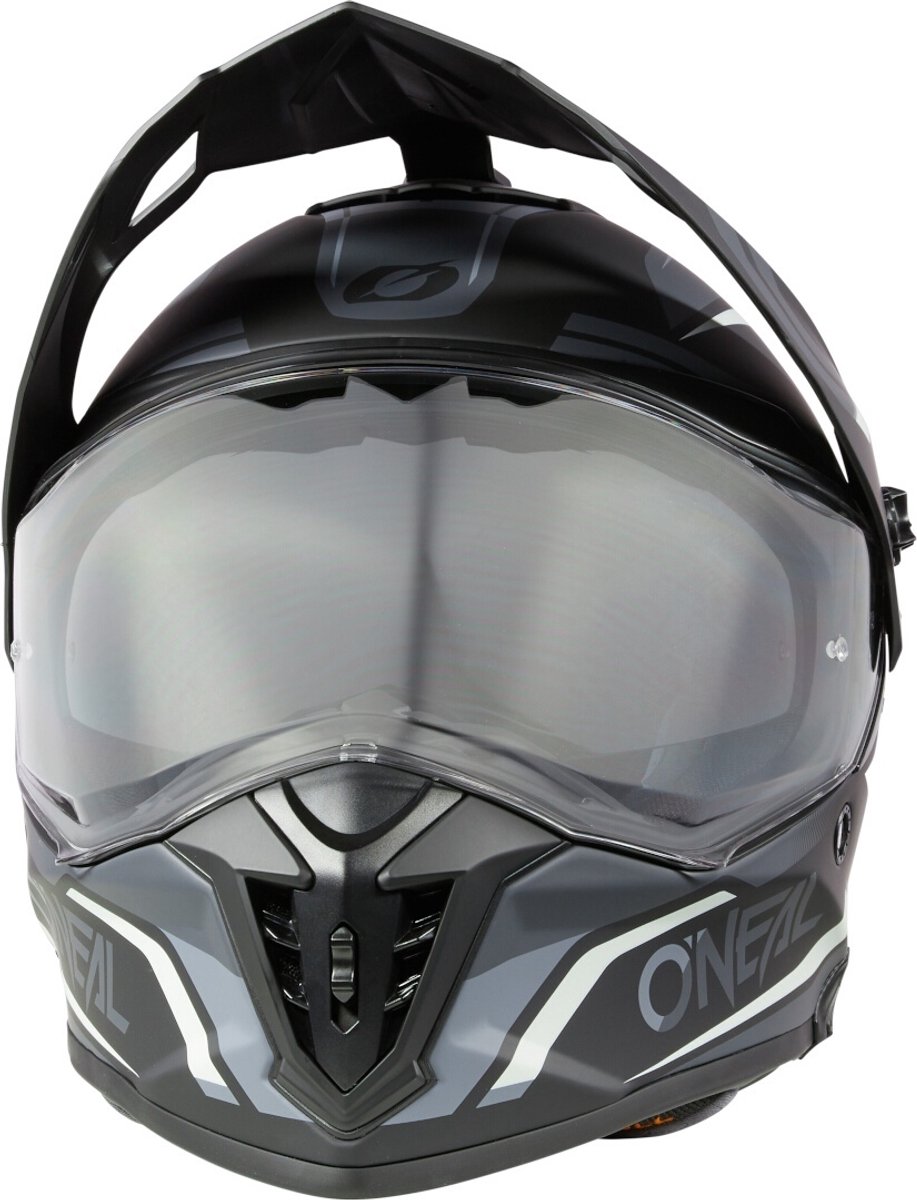 O'NEAL A-SRS Spike Matt Black Grey White Adventure Full Face Helmet - Maat M - Helm