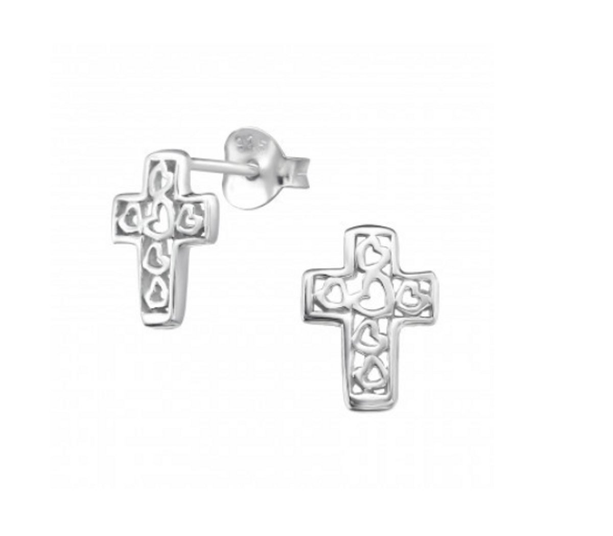 Oorbellen - 925 Sterling Zilver - Zilver - Kruis