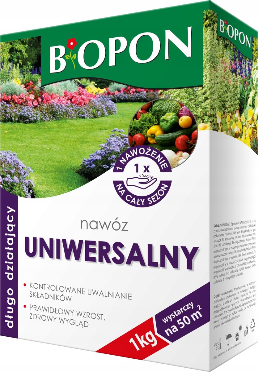 Biopon Groene en Bloeiende Plantenmest - Korrelvorm - 1 kg - Stapsgewijze Voeding