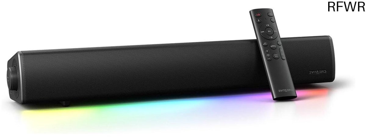 RFWR® RGB Gaming Soundbar met SuperWide-technologie - Krachtige Audio tot 60W, Bluetooth en Diversen Aansluitingen voor TV en PC