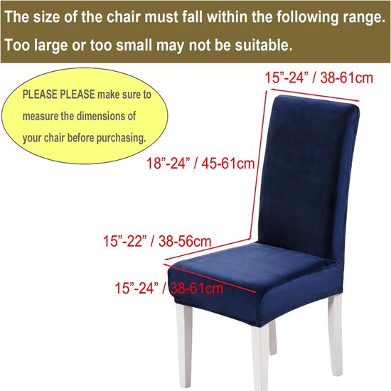 RFWR® Dikke en zachte fluwelen eetkamerstoelhoezen - Set van 6 - Stretch slipcovers paars van RFWR® — afbeelding 5