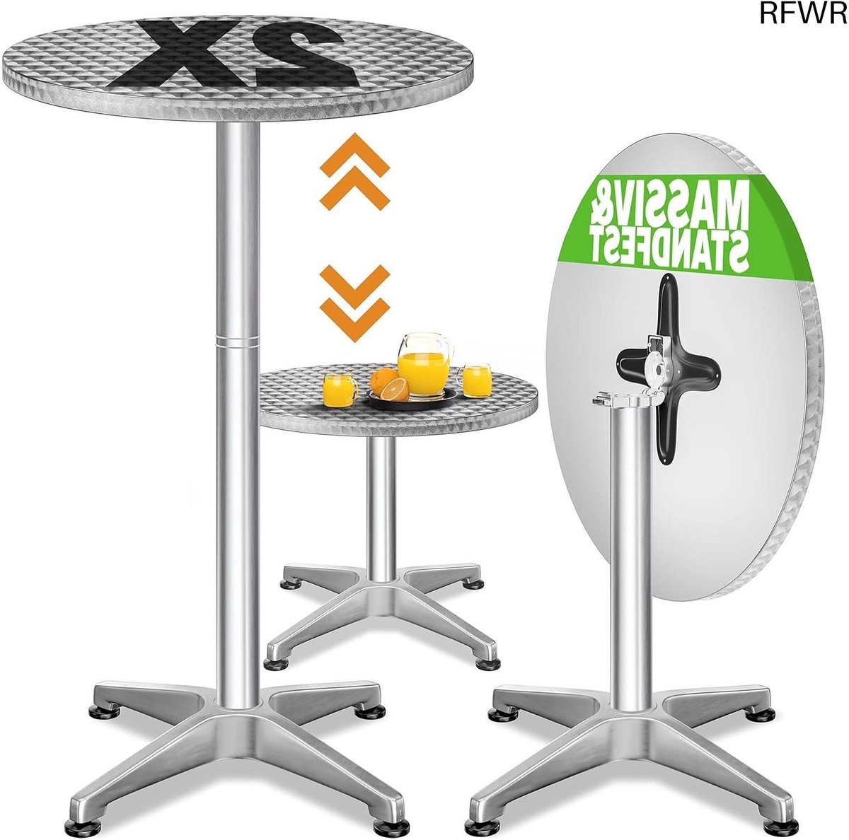 RFWR® Verstelbare Inklapbare Statafel Set - Perfect Voor Feestjes En Buiten Gebruik