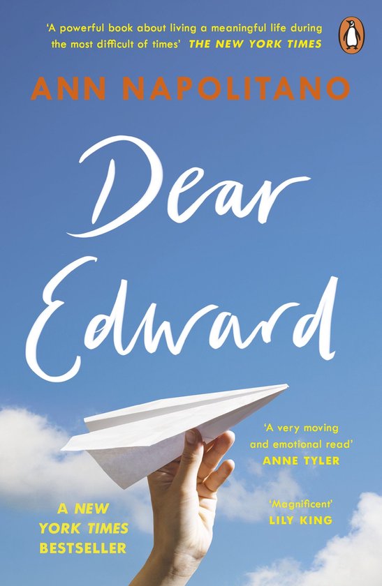 Livre 'Dear Edward' avec un avion en papier dans le ciel. Texte: 'A NEW YORK TIMES BESTSELLER'.