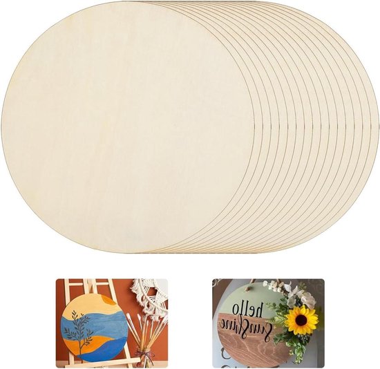 Belle Vous Onbewerkt Blank Houten Vierkanten (30 Pak) - 10 x 10 cm - 2