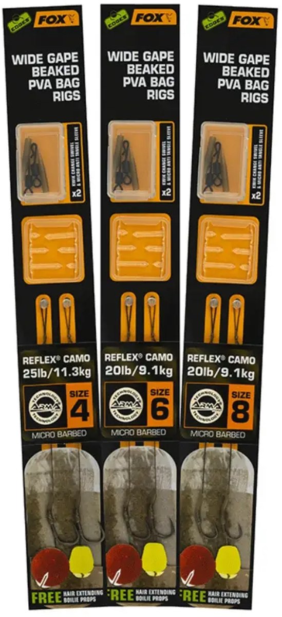 FOX Edges Wide Gape Beaked PVA Bag Ready Rigs - Onderlijn van Fox — afbeelding 3