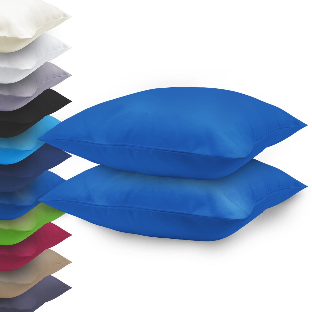 Ibenzoa Set van 2 Luxe Microvezel Kussenslopen 40x40 cm - Ademend & Allergievriendelijk blauw