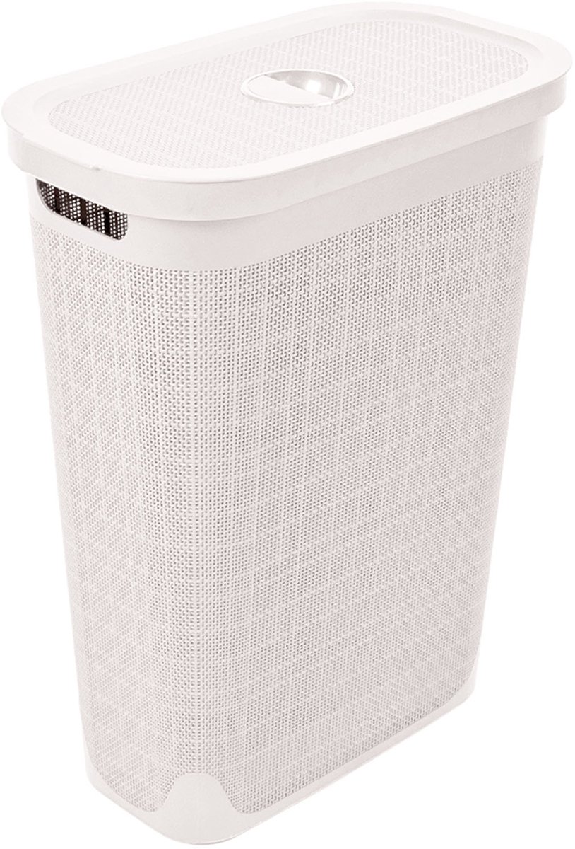 Wasmand 'Hessian' - 40 Liter - Wasbox met deksel - Crème
