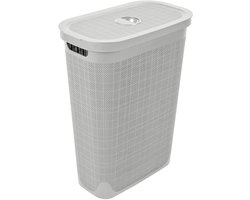 Wasmand 'Hessian' - Deksel - 40 Liter - Box - Lichtgrijs - Ventilerend