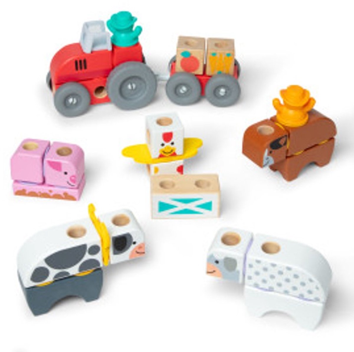 Melissa & Doug – Blockables™ Boerderij speelset – met draagbare bewaardoos — afbeelding 11