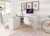 Bol.com Wit hoekbureau met lades - L-vormig - Computerbureau aanbieding