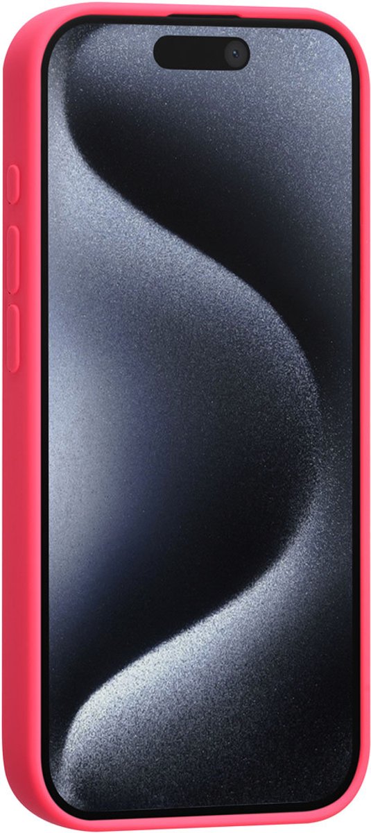 TUNIQ Back cover - iPhone 15 Pro - Hot Pink - Slank design - Verhoogde cameraring