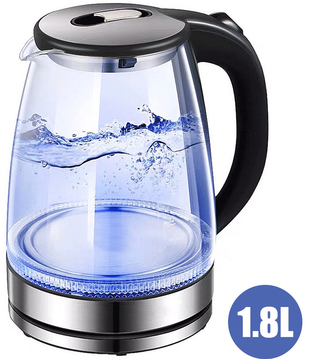 Waterkoker - Glazen Waterkoker - Elektrische Theeketel 1.8L - Glazen Waterkoker Met LED Verlichting - 220V Waterkoker - Snelkoker - Waterkoker Met Droogkookbeveiliging - 1500W - 1800W Waterkoker - BPA-vrije Waterkoker - Keuken Waterkoker