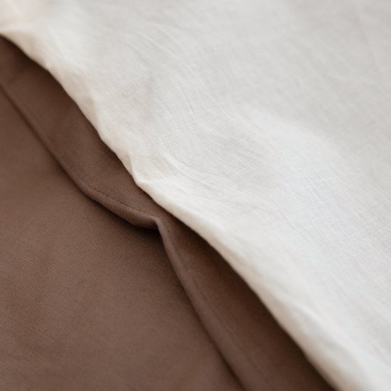 Superieur Dekbedovertrek Twin Face - Creme / Taupe - 100% Katoen - 200x200/220cm Tweepersoons - Warme taupe met creme dekbedset - adembenemend in uitstraling - optimaal ventilerend en ademend van Merkloos — afbeelding 3