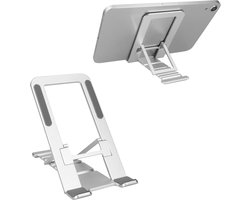 Tablethouder voor Portable Monitor / Tablet - Aluminium verstelbare tablethouder - Compacte telefoonhouder - Draagbare standaard - zilver