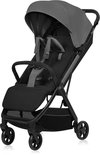 Zwarte Lionelo buggy met verstelbare rugleuning, XXL zonnekap en lichtgewicht frame.