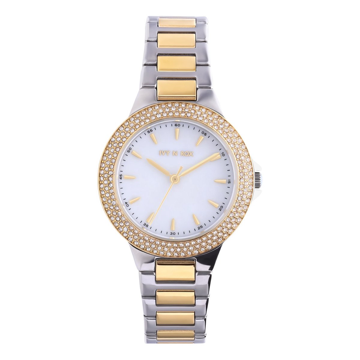 Lucardi Dames IVY N ROX stalen dameshorloge bicolor met zirkonia - Horloge - Staal - Multi - 32.90 mm