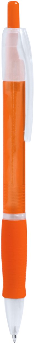 10 Balpennen in doorschijnende afwerking en zachte bijpassende greep. Kleur Oranje model Ontario