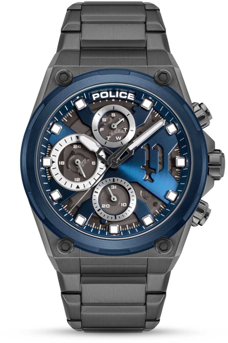 Police PEWGK2239107 - Horloge - Roestvrij staal - Donkergrijs - 43 mm