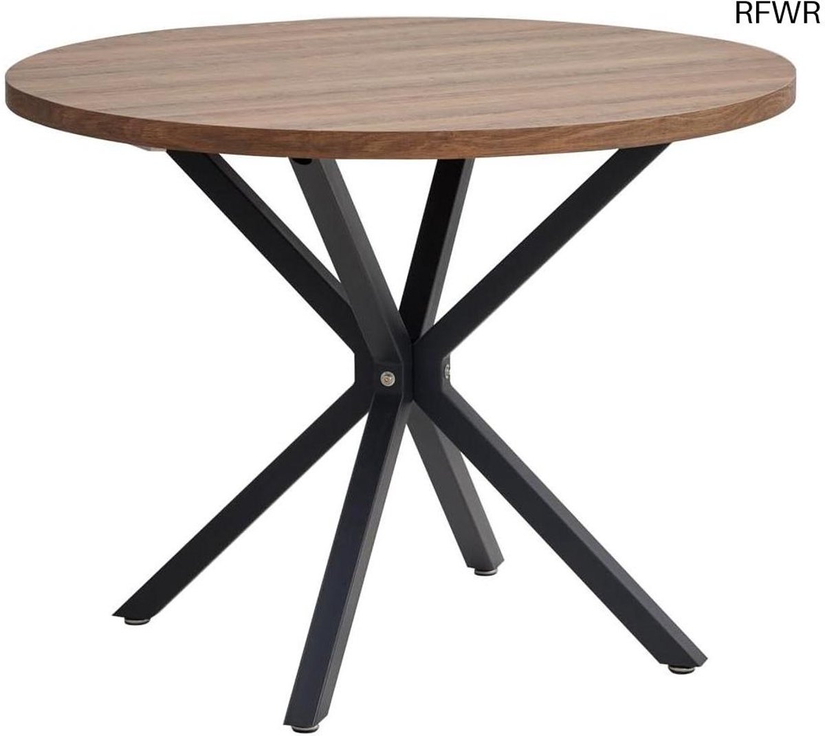 RFWR® Ronde eettafel van MDF met metalen poten - moderne keukentafel voor eetkamer en keuken