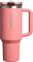 Stanley Quencher ProTour Flip Straw Tumbler - 1.2L - RVS - Terracotta - Roze - Stanley Cup met Rietje en Handvat - Thermosbeker - Thermosfles - Beker - Drinkbeker - Drinkfles - Fles - Koffiebeker To Go - Mug - Waterfles