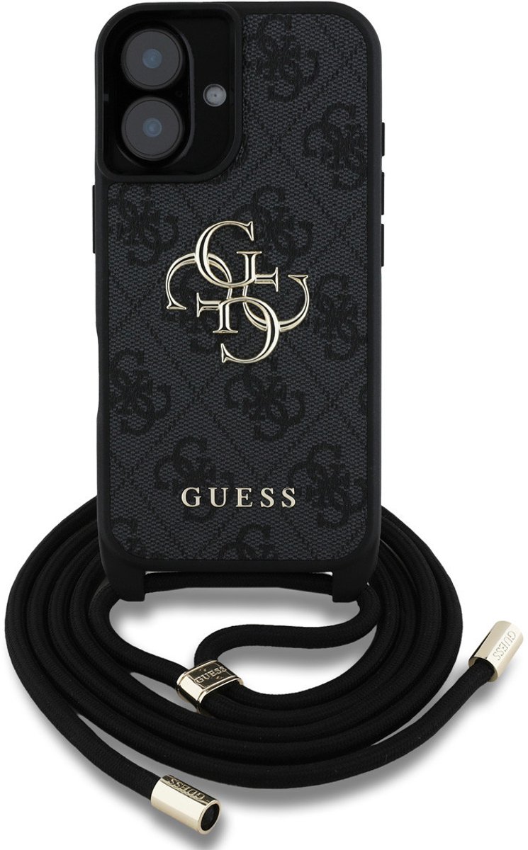 Guess Iphone 16 4G Tpu Hoesje Groot Logo Schouder Met Glitter Accent