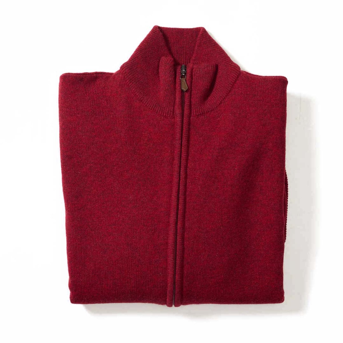 Osborne Knitwear Windstopper cardigan met rits - Dames - Lamswol - Pomegranate - Zwarte voering - 2XL