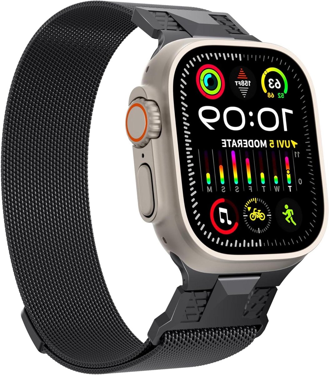 Allecto Plus - Roestvrijstalen Vervangbare Magnetische Horlogeband voor Apple Watch - Geschikt voor Series 4-5-6-7-8-9-SE - Verstelbaar - 38mm-40mm-41mm-42mm-44mm-45mm-49mm