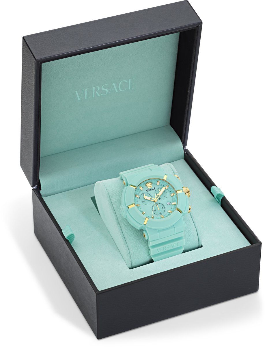 Versace Real Active Chr VE0L00325 Horloge - Kunststof - Blauw - Ø 45 mm