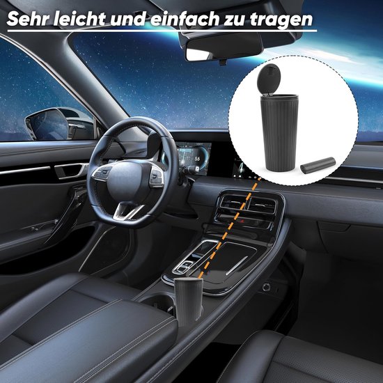 1 stuks auto-afvalemmer met vuilniszak, mini-vuilnisemmer