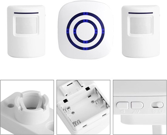Deurbel Alarm Binnenkomst Deurbel Alarm Draadloze Infrarood Sensor Bewegingsmelder met Zender & Ontvanger(Een voor twee Europese regelgeving
