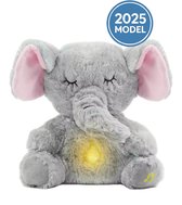 Olifant Knuffel - Ademende Olifant - Breathing Olifant - Met Hartslag - Ademhaling - Exclusief batterijen