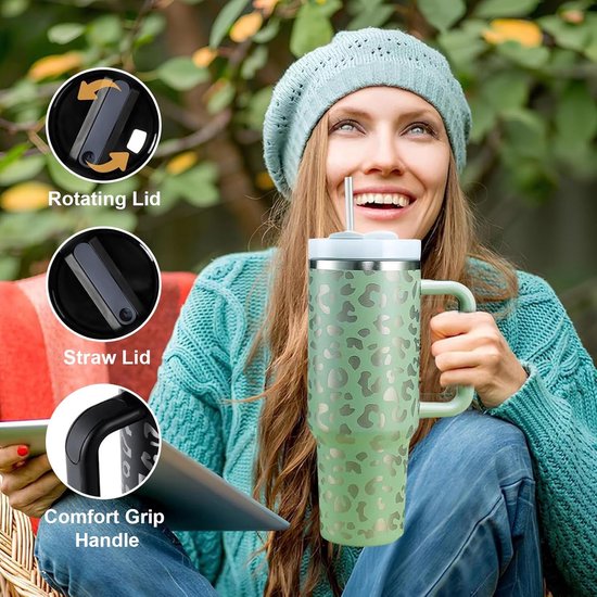 HIQE-FL Geïsoleerde mok, BPA-vrije thermobeker, 1200 ml, dubbel