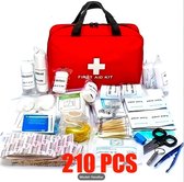 EHBO Kit – Compact & Draagbaar – Waterbestendig en Duurzaam – Voor Thuis, Auto & Outdoor Avonturen - Verbandtas - Verbanddoos - Reizen - 1 x 210-Delig - Noodpakket - 1 gevulde tas - bv. voor in huis of voor in de auto