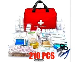 EHBO Kit – Compact & Draagbaar – Waterbestendig en Duurzaam – Voor Thuis, Auto & Outdoor Avonturen - Verbandtas - Verbanddoos - Reizen - 1 x 210-Delig - Noodpakket - 1 gevulde tas - bv. voor in huis of voor in de auto
