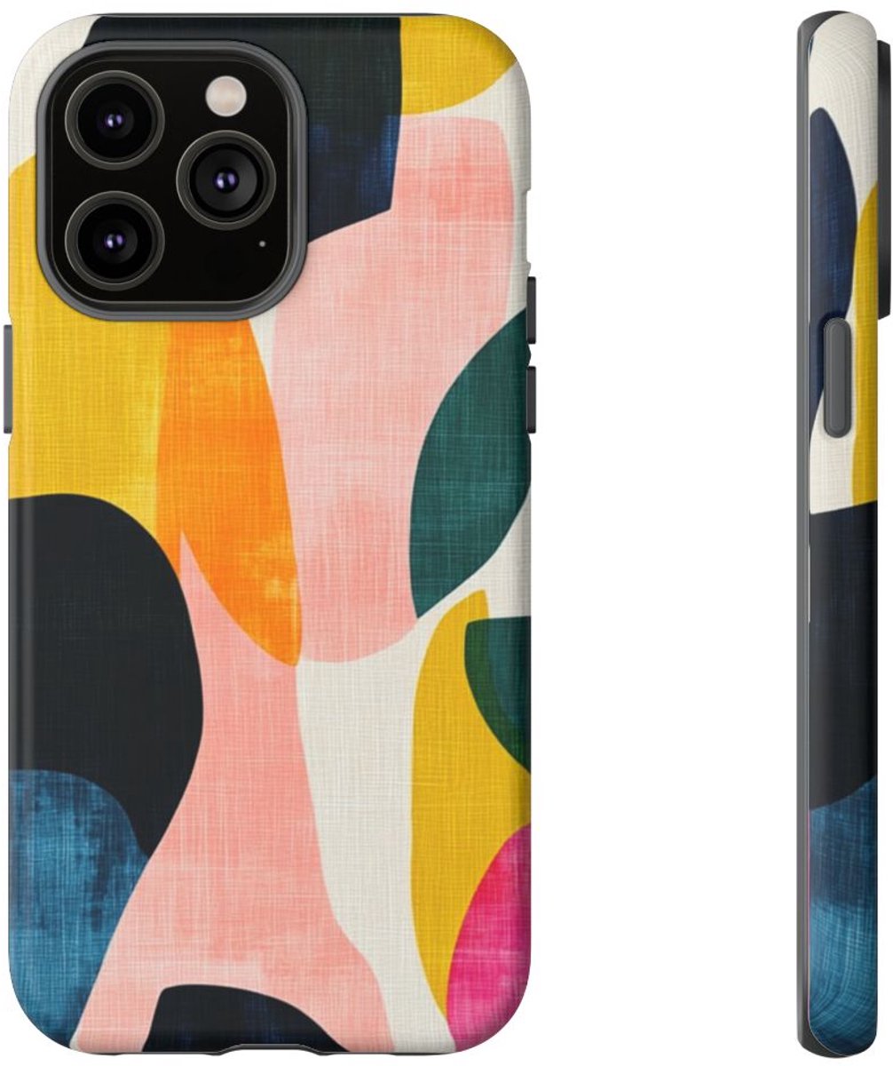 Abstracte Kleurrijke Vormenpatroon – Telefoonhoesje Geschikt voor iPhone 14 Pro Max