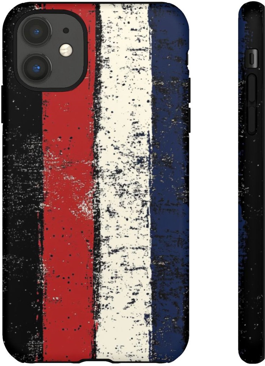 Verweerde Verticale Strepen Patroon – Telefoonhoesje Geschikt voor iPhone 11