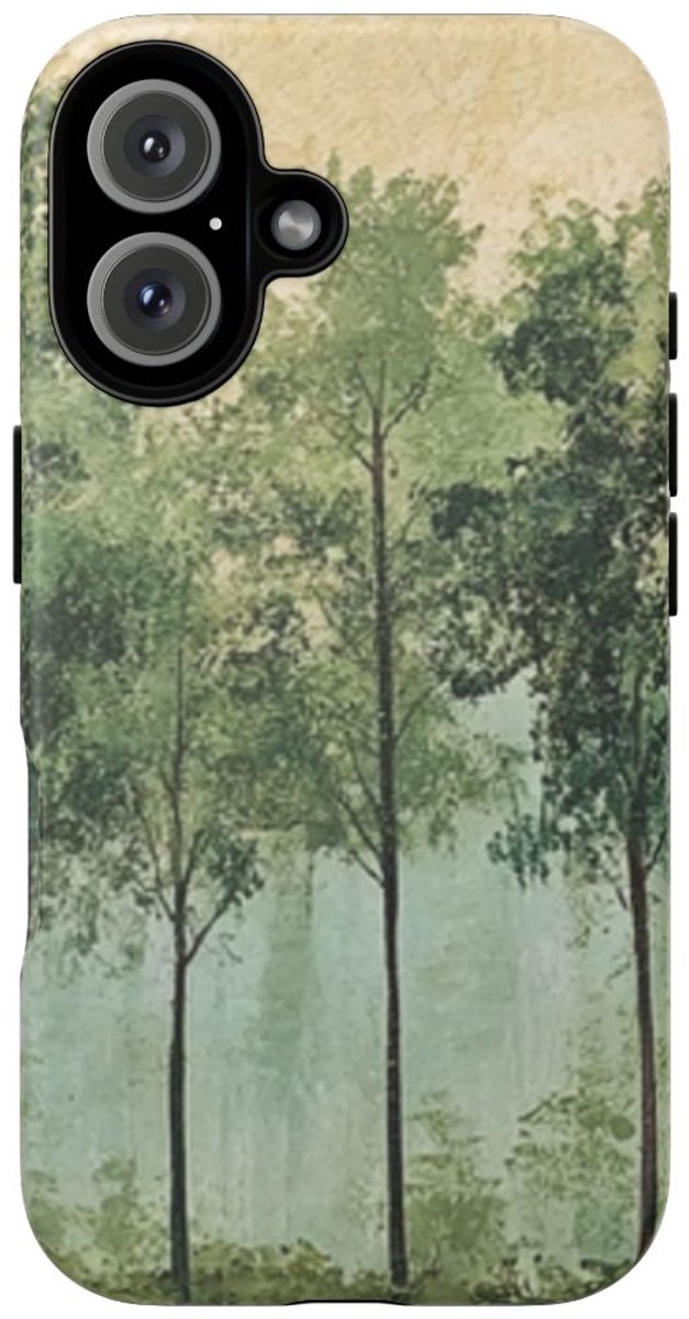 Groene Boomlijn Muurkunst – Telefoonhoesje Geschikt voor iPhone 16