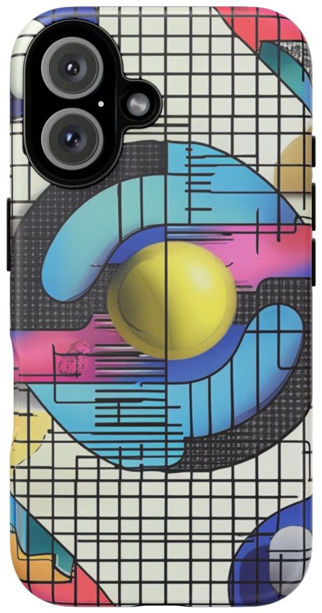Kleurrijk Geometrisch Abstract Patroon – Telefoonhoesje Geschikt voor iPhone 16